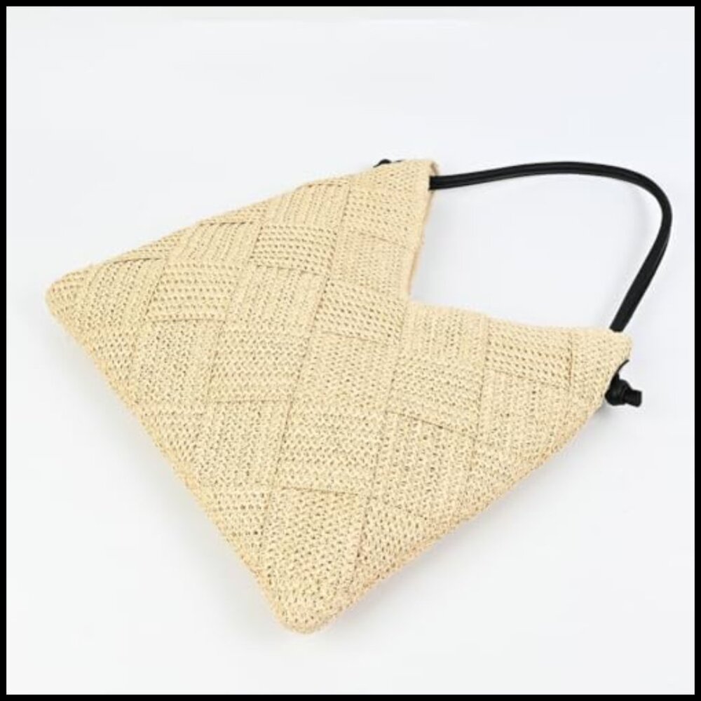 Straw Hobo Bag Woven Tote Handbag Large Capacity Shoulder Purse Beach Travel - Picture 5 of 6